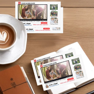 Carte de visite de promotion de canal Youtube