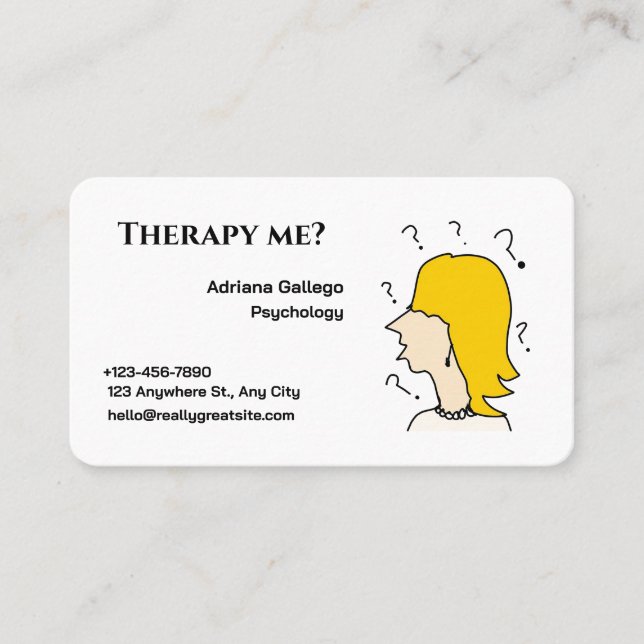 Carte de visite de psychologie (modifiable) (Devant)