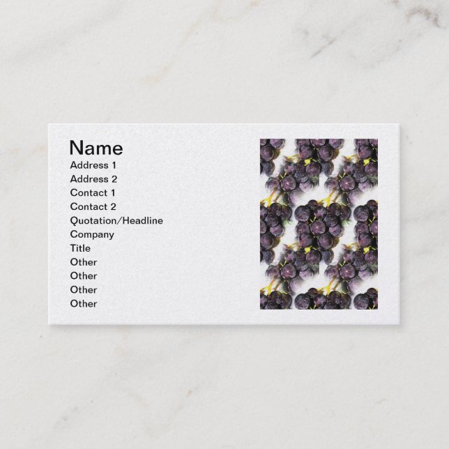 Carte de visite de raisins de raisins (Devant)