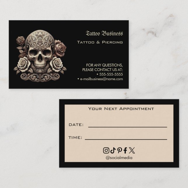 Carte de visite de rappel de rendez-vous de salon  (Devant / Derrière)