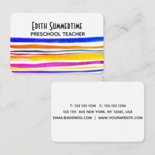 carte de visite de rayures colorées