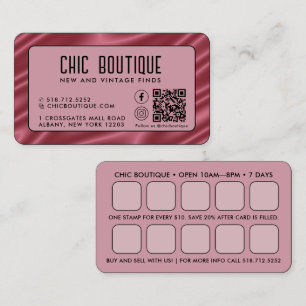 Carte de visite de récompense de code QR en satin