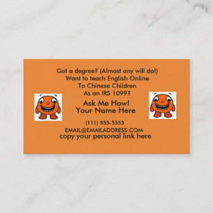Carte de visite de référence de professeur de 4h