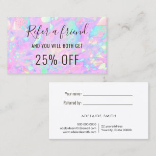 carte de visite de référence opale rose