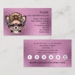 Carte de visite de remise de fidélité de toilettag