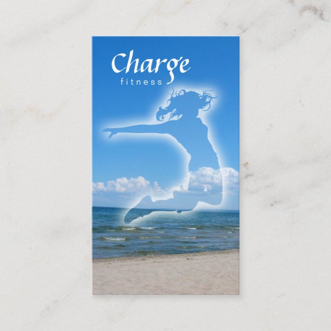 Carte de visite de remise en forme avec plage et c (Devant)