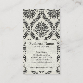 Carte de visite de rendez-vous Black Damask