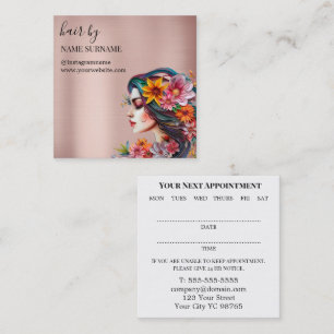 Carte de visite de rendez-vous du salon de coiffur