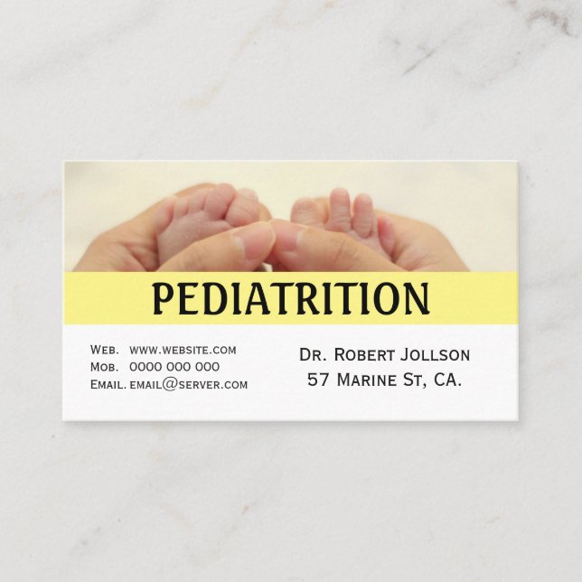 Carte de visite de rendez-vous médicaux de pédiatr (Devant)