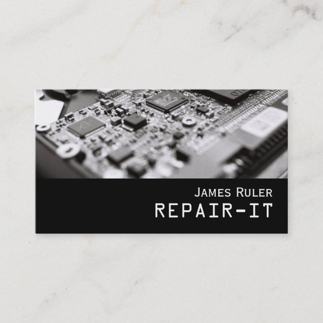 Carte de visite de réparation d'électronique de PC (Devant)