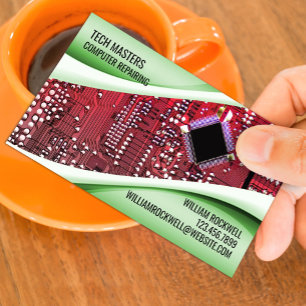 Carte de visite de réparation d'ordinateur