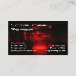 Carte de visite de réparation d'ordinateur