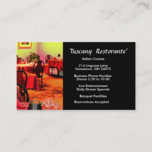 Carte de visite de restaurant