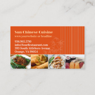Carte de visite de restaurant asiatique