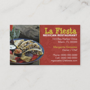 Carte de visite de restaurant mexicain