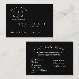 Carte de visite de restauration