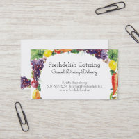 Carte de visite de restauration de légume fruit