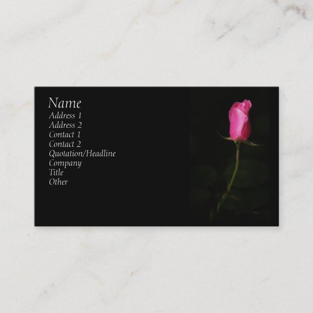 Carte de visite de rose de rose (Devant)