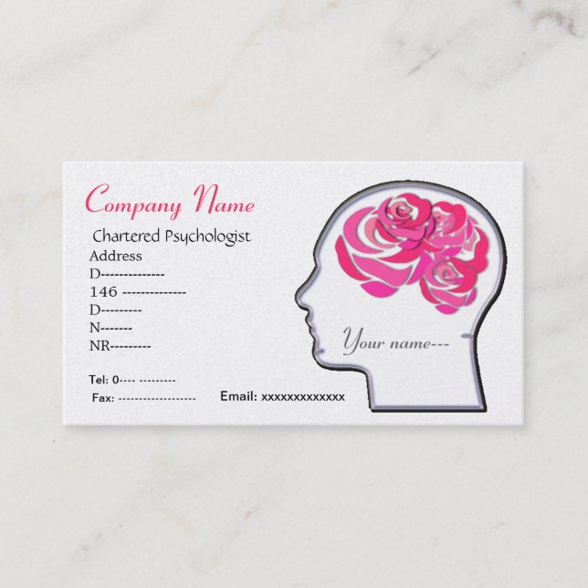 Carte de visite de roses de cerveau… (Devant)