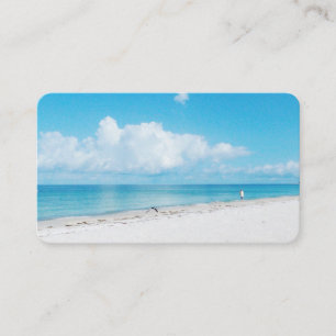 Carte de visite de sable blanc