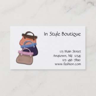 Carte de visite de sac à main