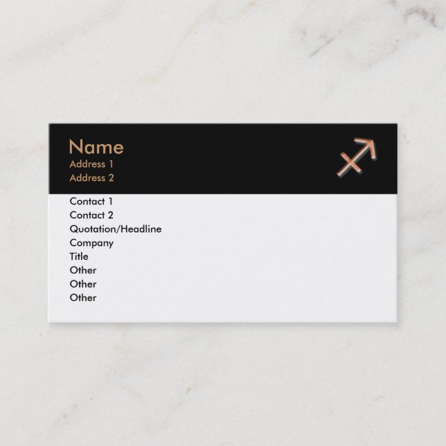 Carte de visite de Sagittarius (Devant)