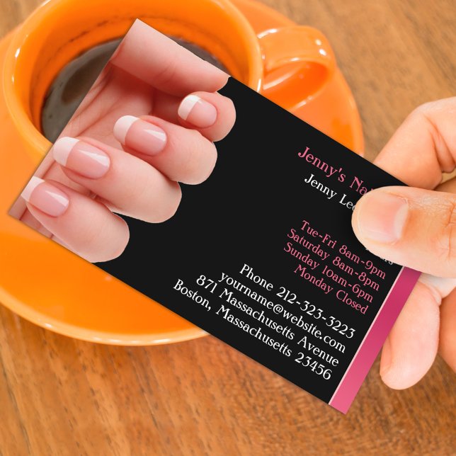 Carte de visite de salon à ongles avec rendez-vous (Créateur téléchargé)
