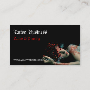 Carte de visite de salon d'artiste de tatouage