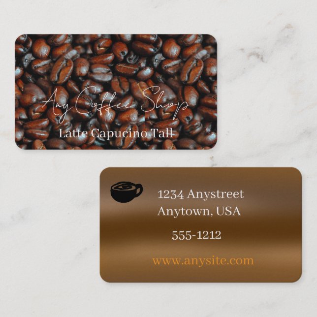 Carte de visite de salon de café (Devant / Derrière)
