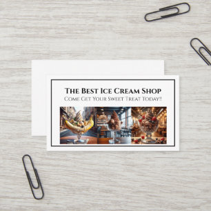 Carte de visite de salon de café de glace