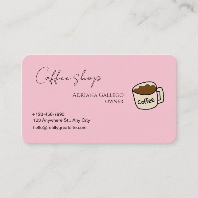 carte de visite de salon de café (modifiable) (Devant)