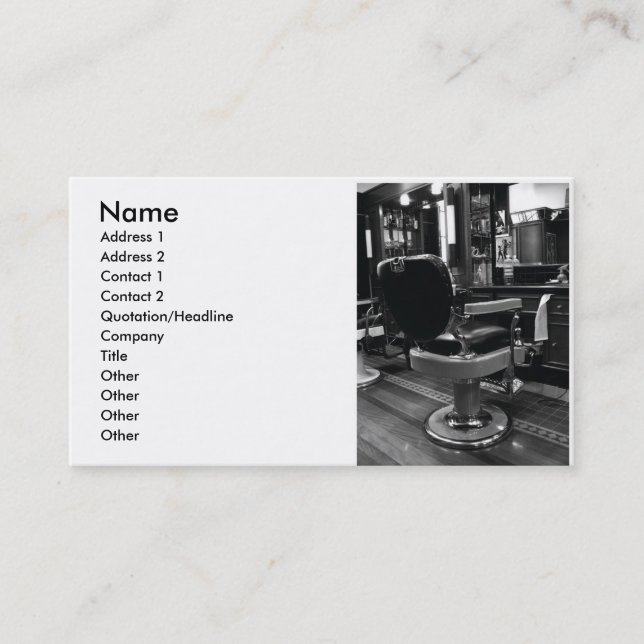 Carte de visite de salon de coiffure (Devant)