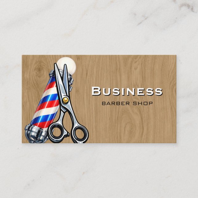 Carte de visite de salon de coiffure barber rustiq (Devant)