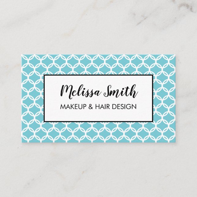 Carte de visite de salon de coiffure géométrique (Devant)