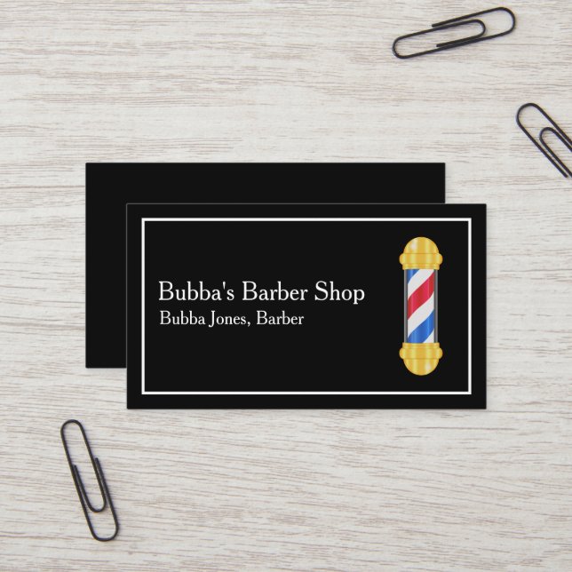 Carte de visite de salon de coiffure pour hommes (Devant/Arrière en situation)