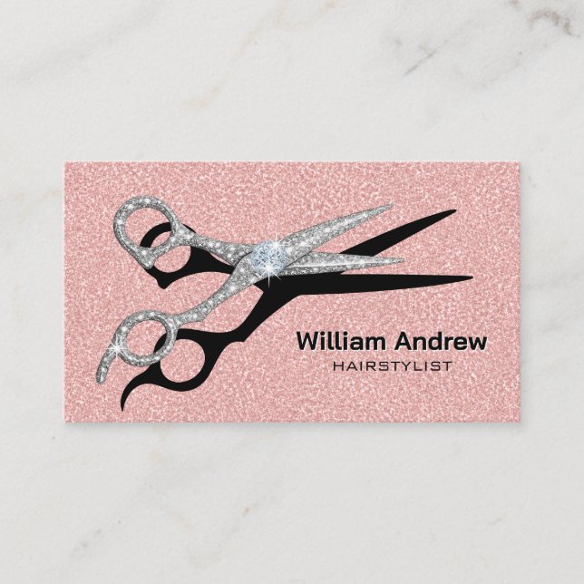 Carte de visite de salon de coiffure Rose Gold Gli (Devant)