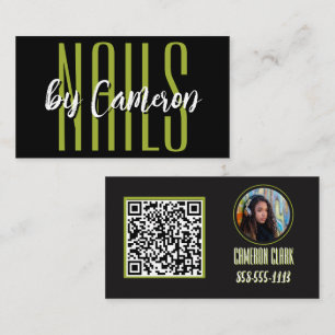 Carte de visite de salon de manucure Bold Green Ph