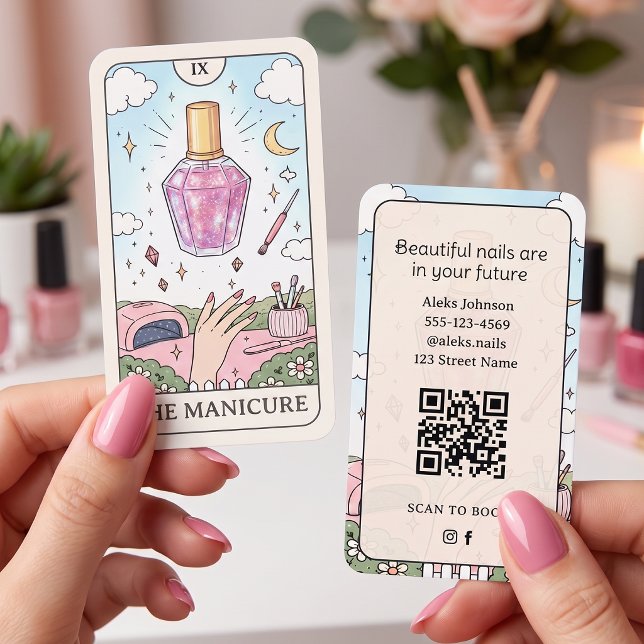 Carte de visite de salon de manucure Lilac Celesti (Créateur téléchargé)