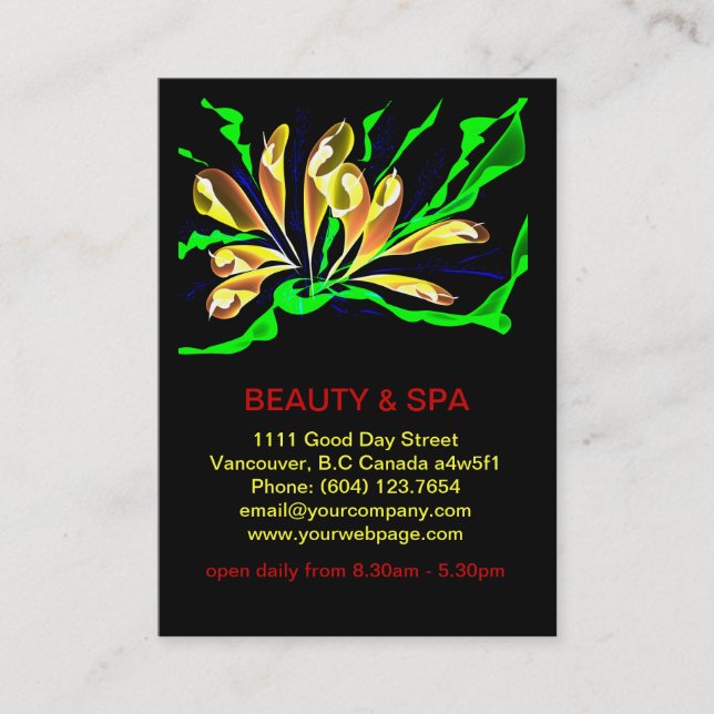 Carte de visite de salon de spa de beauté de (Devant)