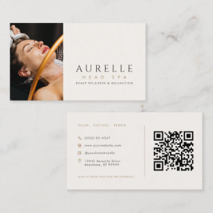 Carte de visite de salon de spa pour tête de luxe