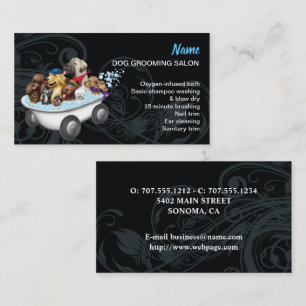 Carte de visite de salon de toilettage pour chiens