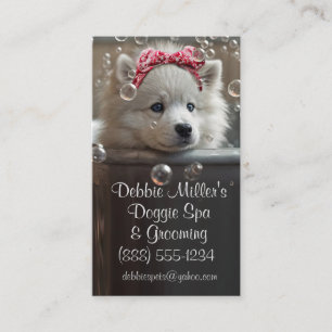 Carte de visite de salon de toilettage pour chiens