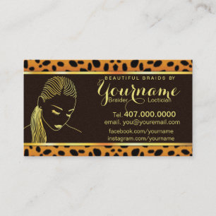 Carte de visite de salon de tresseuse de cheveux