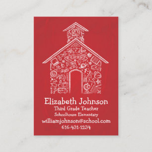Carte de visite de Schoolhouse Teachers ROUGE