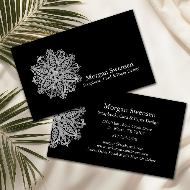 Carte de visite de scrapbooking graphique Mandala  (Créateur téléchargé)