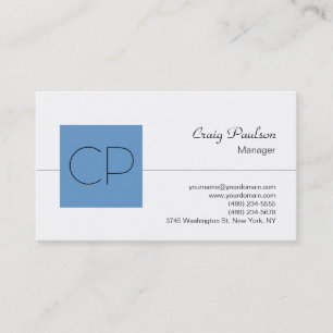 Carte de visite de script classique Trend Blue Mon
