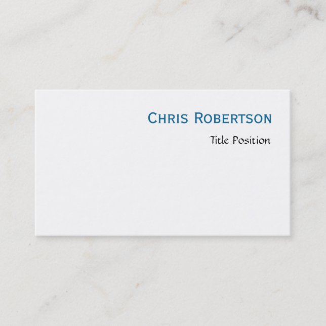 Carte de visite de script de charme bleu blanc (Devant)