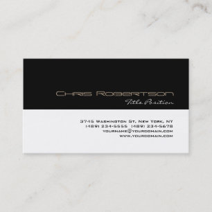 Carte de visite de script de charme noir blanc