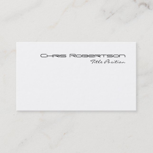 Carte de visite de script de charme noir blanc (Devant)