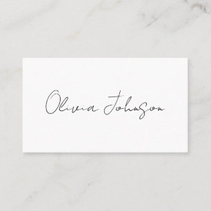 Carte de visite de script de signature   Noir blan
